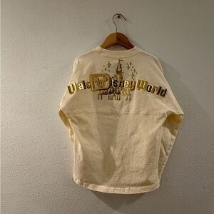 Walt Disney World Cream Gold Long Sleeve Spirit Jersey Castle Kids Size 5/6